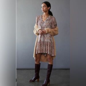 Anthropologie Sabia Flounced Tunic Dress Sz S